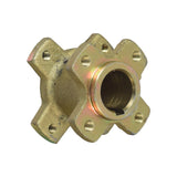 Rear Sprocket Mounting Hub for the Coleman KT196 Go-Kart, featuring a gold metal circular design with a central hole and visible screw components.