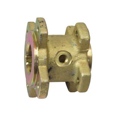 Rear Sprocket Mounting Hub for the Coleman KT196 Go-Kart, shown as a close-up of a gold metal object with a hole, designed for replacing worn-out or broken hubs.