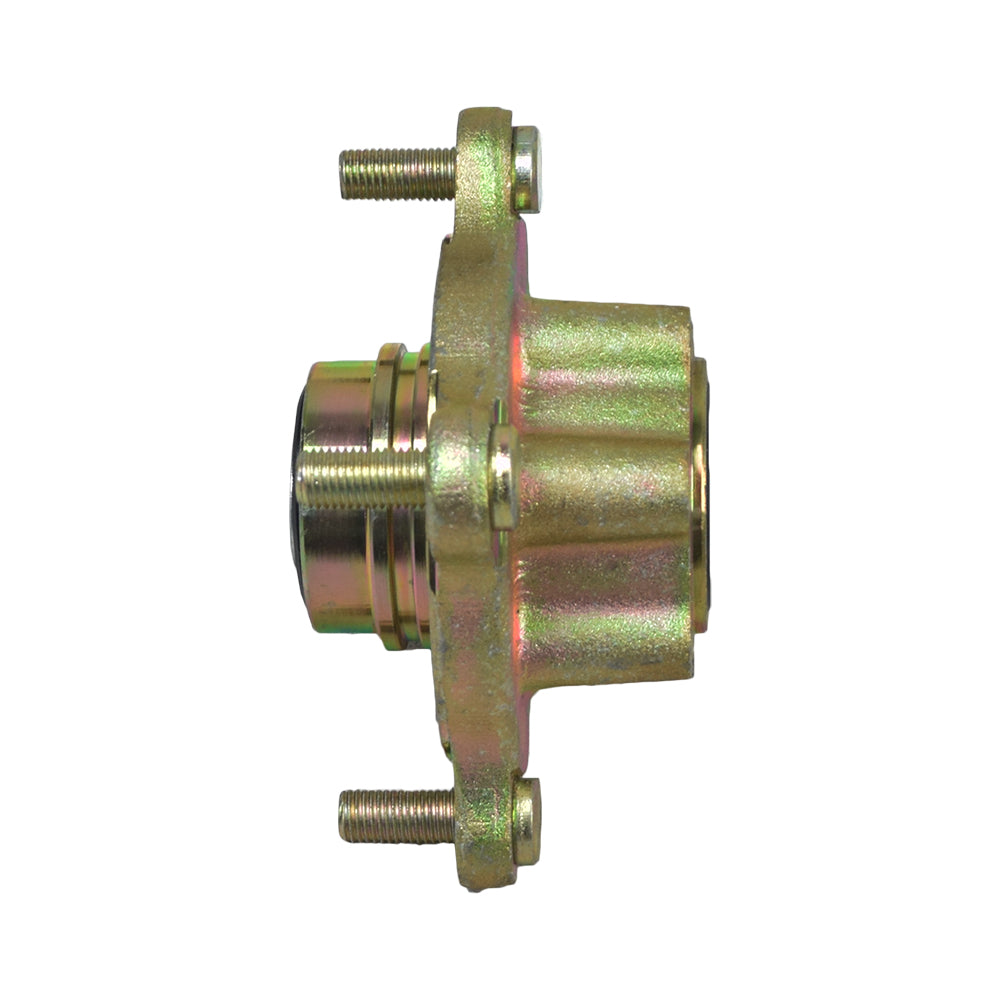 Front Wheel Hub for Hammerhead Off-Road® 150cc Go-Karts, featuring a metal cylinder with screws, four 10 mm stud bolts, and six 6 mm threaded holes spaced 29 mm apart.