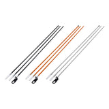 3-Piece Bicycle Flagpole showing long metal rods with white caps, a close-up of a screw and nut, and universal mounting hardware, designed for easy installation on a bike's rear axle.