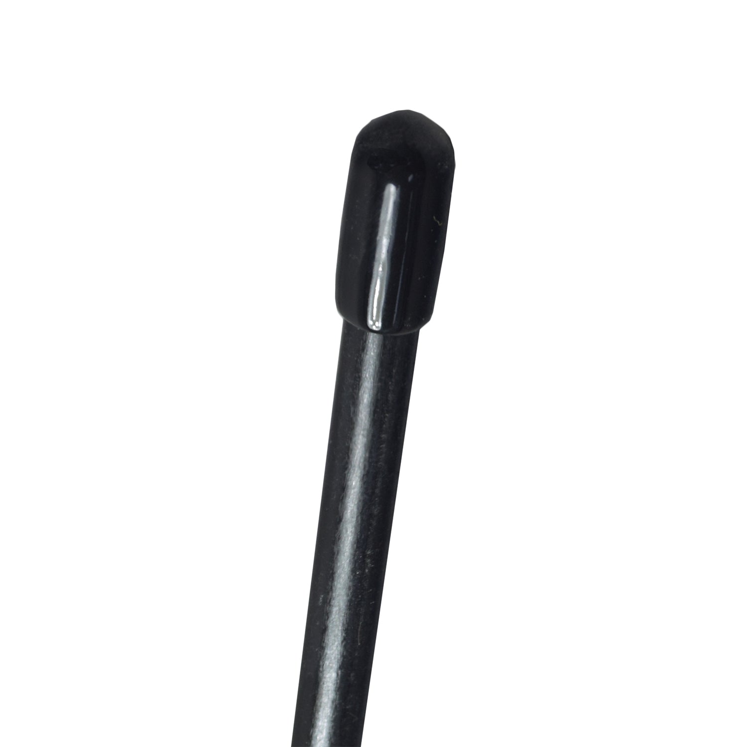 3-Piece Bicycle Flagpole with a black tip and tube, shown close-up, designed for easy installation on a bike's rear axle to enhance visibility and safety while cycling.