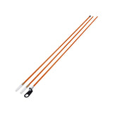 3-Piece Bicycle Flagpole showing three long orange sticks with white caps, designed to be easily attached to a bike's rear axle for increased visibility and safety.