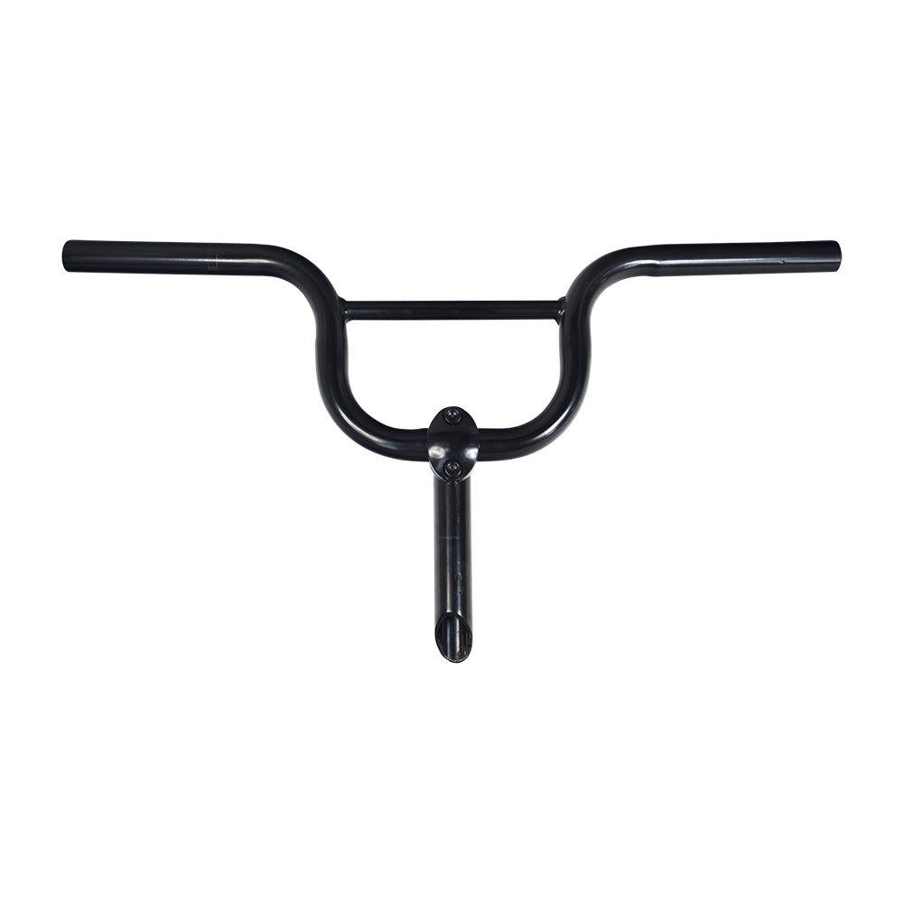 Handlebar Assembly with Clamp for the Razor E-Punk, showing the black upper and lower bars with the clamp, designed for the current Razor E-Punk model.