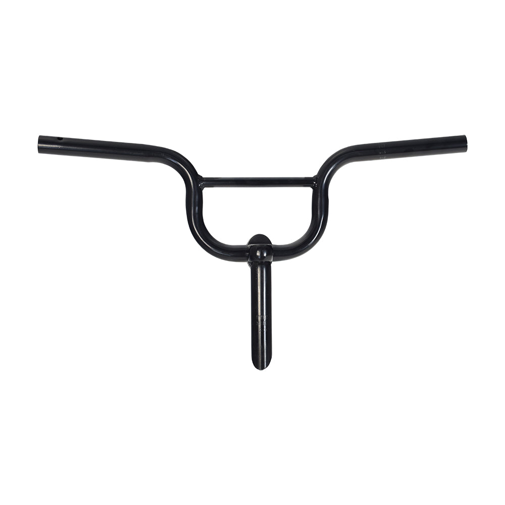 Handlebar Assembly with Clamp for the Razor E-Punk, showing a three-piece black steel handlebar with clamp, displayed against a plain background, featuring the upper and lower bars.