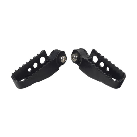 Foot Pegs for the Razor E-Punk (Set of 2) featuring black metal pegs with mounting holes, bolts, and stainless steel detent balls for easy installation.