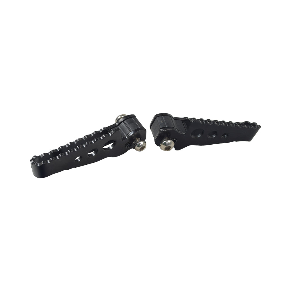 Foot Pegs for the Razor E-Punk (Set of 2) includes black metal pegs, bolts, and stainless steel detent balls for easy installation. Ideal replacements for damaged or missing pegs.