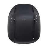 Black Plastic Seat for Go-Karts & Drift Trikes, featuring a durable molded design, four mounting holes, six rear drain holes, and two slits for a safety lap belt.