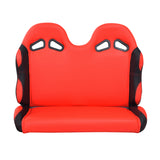 31-1/2 Red Double Seat for the Coleman KT196 Go-Kart (Blemished), showcasing black seat back vents for secure seatbelt placement.