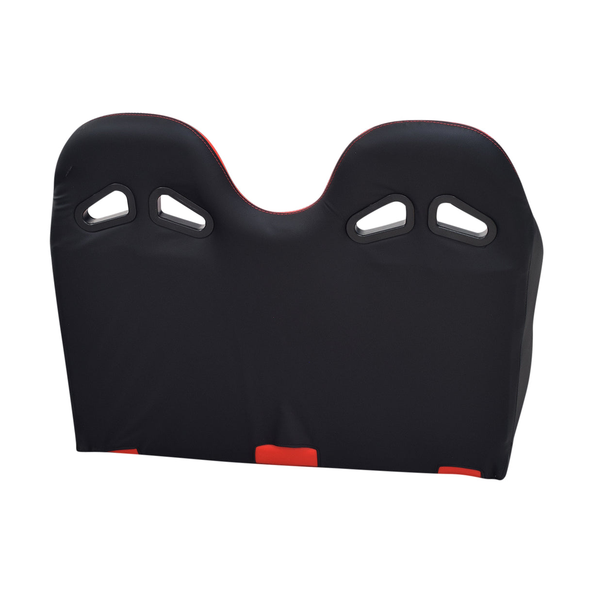 31-1/2 Red Double Seat for the Coleman KT196 Go-Kart, featuring vents in the seat back for ventilation and secure seatbelt placement. Ideal for both off-roading and neighborhood rides.