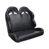 27 Double Seat for TaoTao Go-Karts featuring a black design with three back vents for seatbelt placement, compatible with various TaoTao models including GK110.