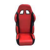 Red Single Seat for Go-Karts featuring a two-tone design with side padding and twin back vents for comfort and safety, suitable for replacing worn-out seats on various go-kart models.