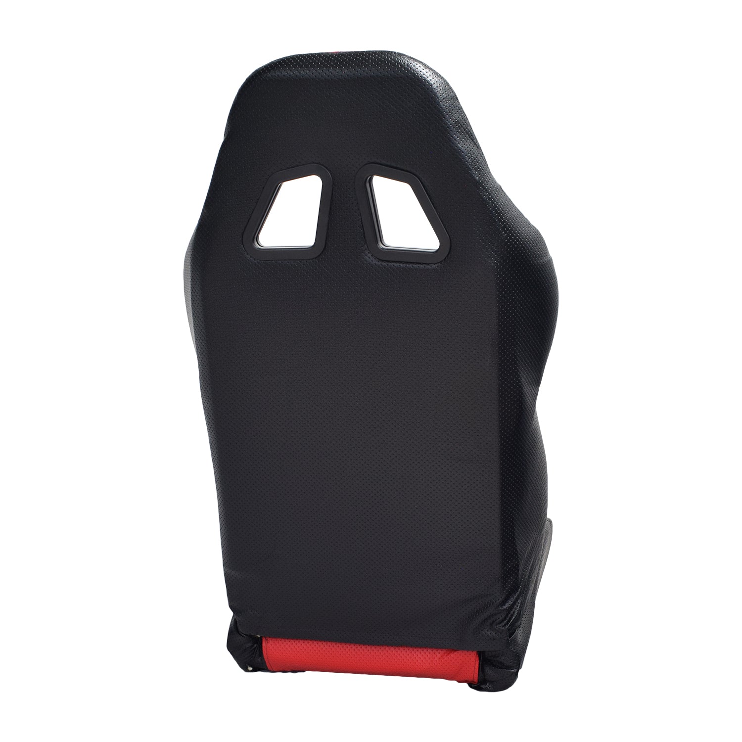 Red Single Seat for Go-Karts featuring twin back vents, black trim, and side padding for comfort. This high-quality replacement seat enhances safety and style for your go-kart.