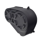 Plastic Clutch Cover for the Coleman KT196 196cc 6.5 Hp Go-Kart, featuring a black plastic box with ventilation holes, designed to protect the torque converter pulleys and belt.