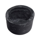 Front Axle Wheel Dust Cover for Coleman KT196, CK100, & SK100 Go-Karts, a black round object made of heavy-duty rubber, designed to protect the front wheels' axle from dirt and moisture.