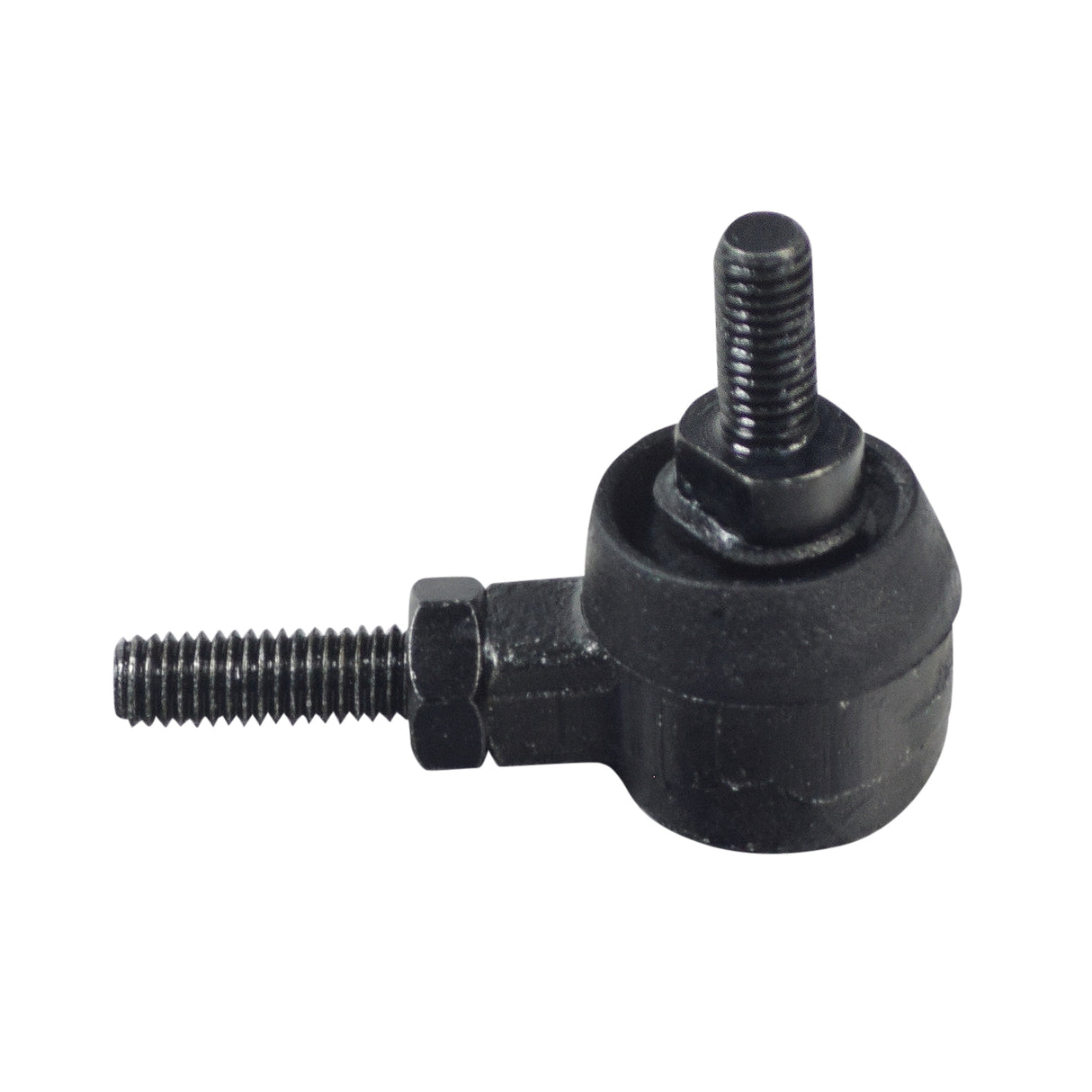 Steering Ball Joint for the Coleman KT196 196cc 6.5 Hp Go-Kart, featuring a black metal object with a nut, close-up views of screws and bolts, showcasing intricate hardware details.