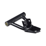 Front Lower Swing Arm for the Coleman KT196 196cc 6.5 Hp Go-Kart, a black metal object with screws and holes, suitable for both left and right sides.