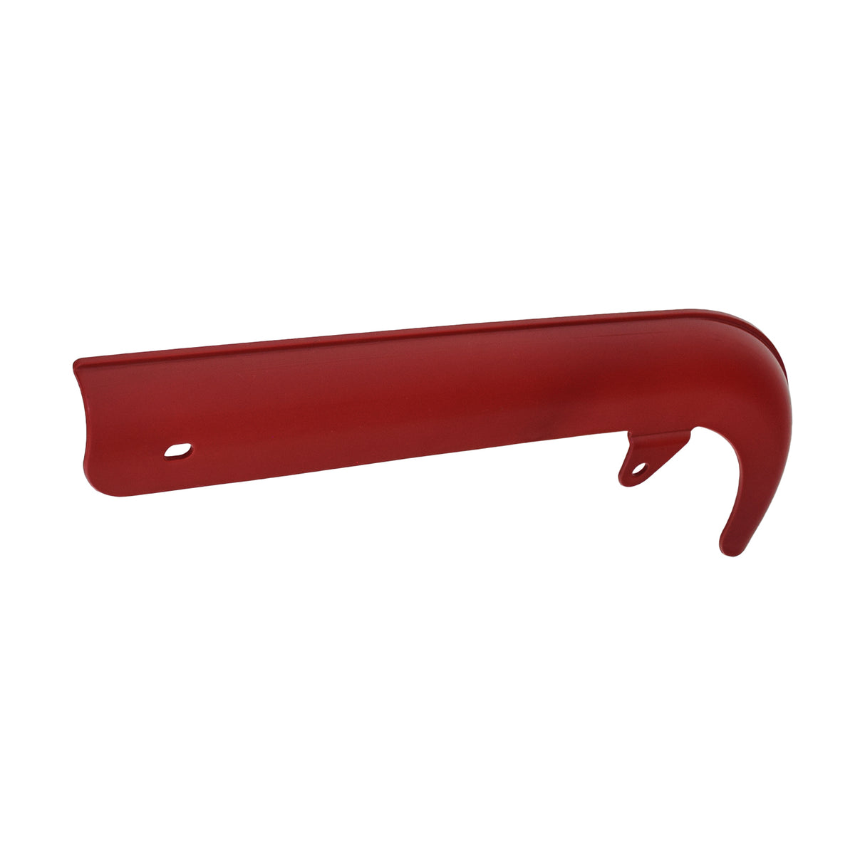 Red Chain Guard for the Coleman BT200X Mini Bike displayed on a white background, featuring a rectangular shape with leg-like extensions designed to protect the chain and prevent debris from entering the drive system.