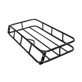 Rear Cargo Rack for the Realtree RTK200 Go-Kart, a black enameled steel rack with multiple holes, measuring 25 long, 13-1/2 wide, and 3-3/4 high, ideal for carrying essentials.