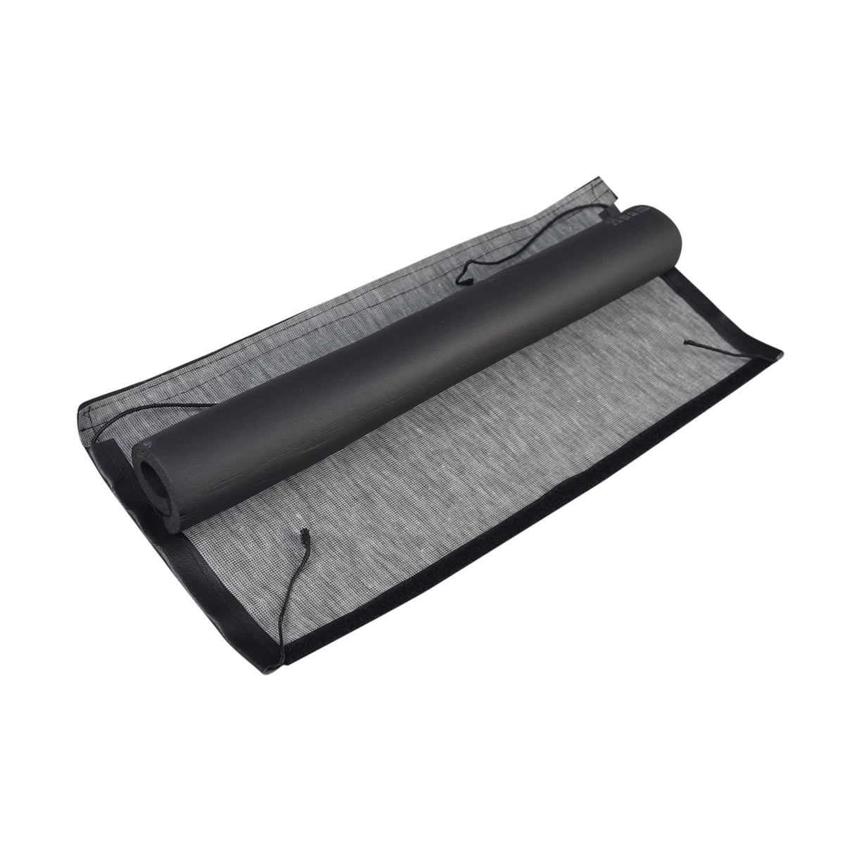 Universal Roll Bar Cage Pad for Go-Karts & Dune Buggies, a black roll of foam padding with a vinyl cover, designed to fit on roll bar cages for added comfort and safety.