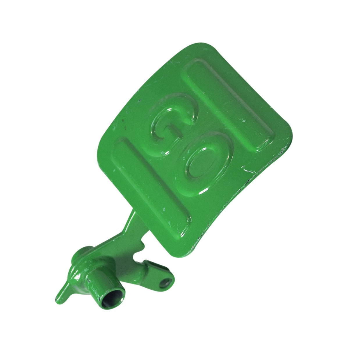 Green Accelerator Pedal for Coleman CK100 & SK100 Go-Karts, made of green-painted steel, featuring a number.