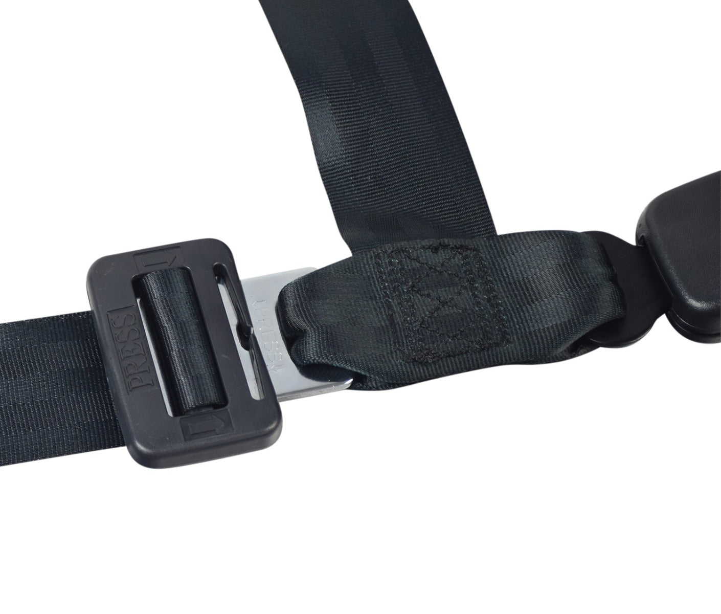 Seat Belt for the Coleman SK100 Go-Kart featuring a black strap with a sturdy metal buckle, designed to ensure rider safety on your Coleman go-kart.