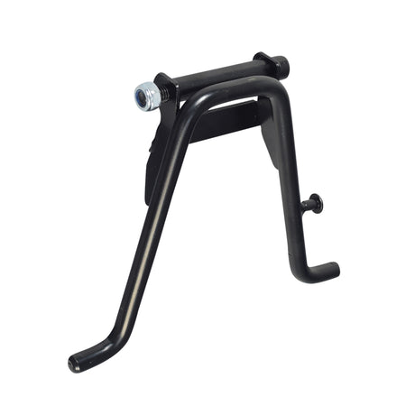 Kickstand Assembly with Spring for the Razor Pocket Mod Petite, featuring a black metal stand with a screw, designed to mount under the scooter's frame, including locknut and bolt for installation.