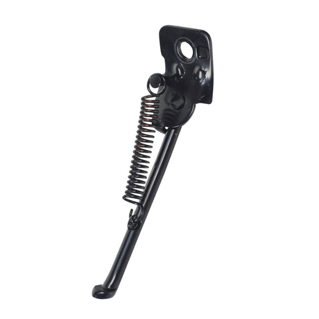 Kickstand for the Swagtron EB5 Electric Bike (Original Manufacture) featuring a black metal spring and handle, designed to mount next to the rear axle on the left side.