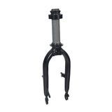 Fork for the Swagtron EB5 Pro Electric Bicycle, featuring a black and grey design, shown close-up to highlight the cylindrical structure and metal components. Axle, head bearings, stem bolt, and wedge not included.