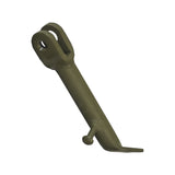 Kickstand for the Baja Mini Bike MB165 & MB200 (Baja Heat, Mini Baja, Baja Warrior) – A green metal kickstand with a round hole and screw, showing surface rust.