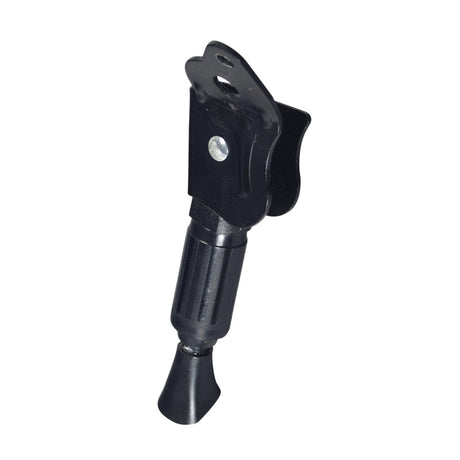 Kickstand for the ANCHEER an-EB5 Plus Folding Electric Bicycle, a close-up of a black metal kickstand with a screw and handle, designed to support the bike upright.