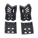 Foot Platform Set for the Pulse ATV Quad Ride-On, showcasing all four black plastic pieces with holes and necessary hardware, including both left and right sides, plus front and rear platforms.