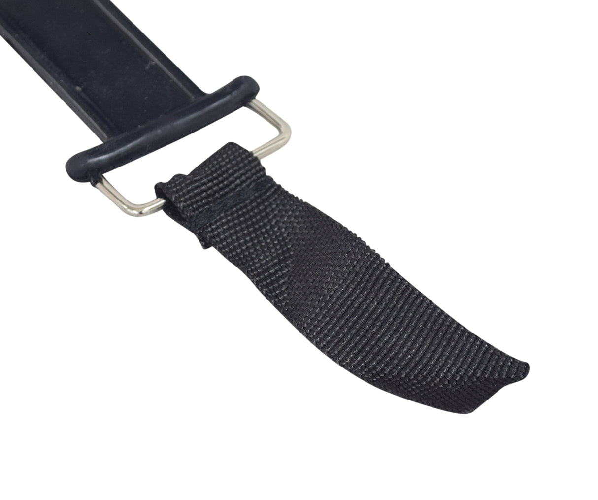 Battery Strap for the Pulse ATV Quad Ride-On featuring a black strap with a metal buckle, designed to securely hold batteries within the compartment, suitable for various applications beyond the Pulse ATV Quad Ride-On.