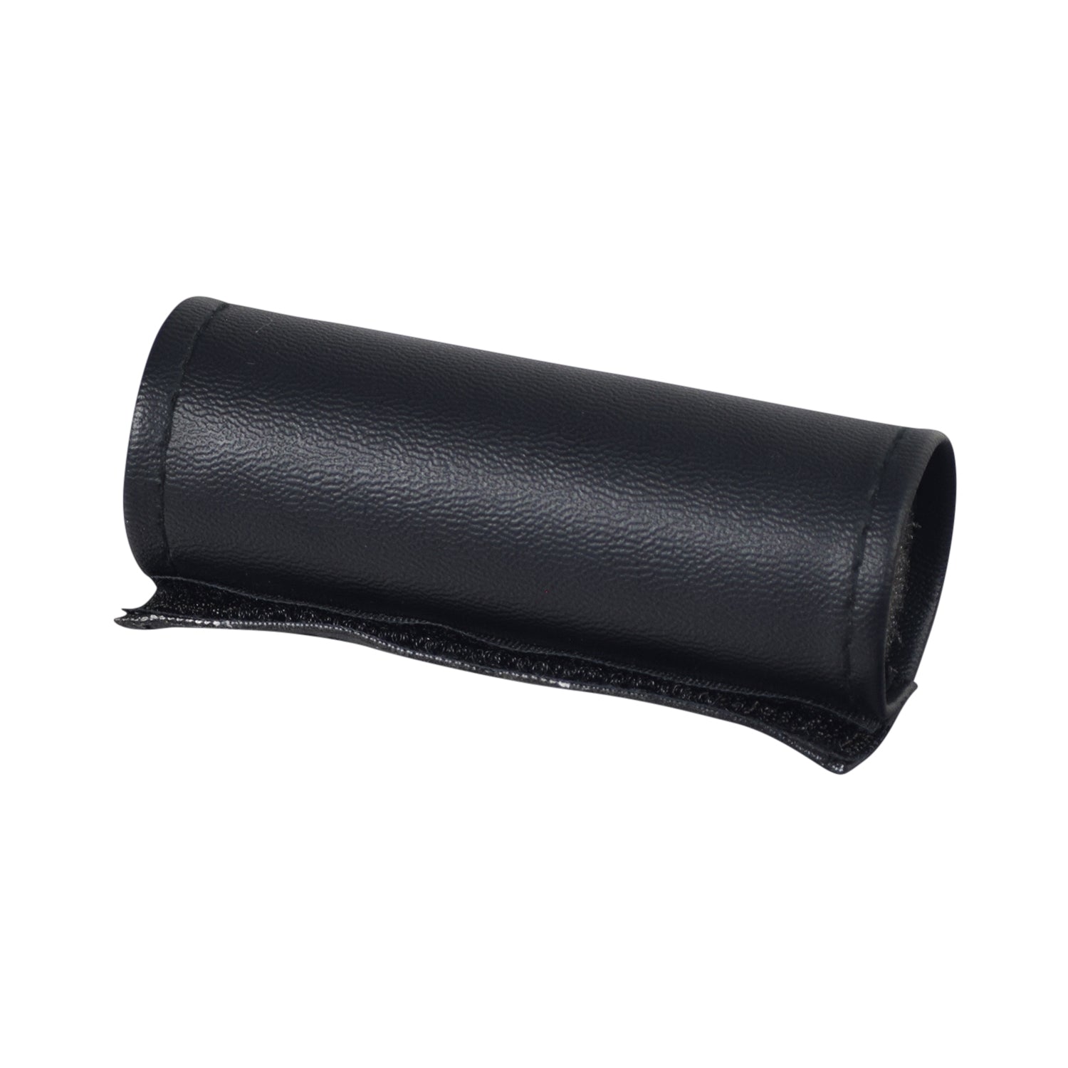 Handlebar Pad for Razor MX125 & SX125 Dirt Bikes: A black leather cylinder with a black strap, featuring a 3-1/2 foam pad and wrap-around vinyl cover for added rider safety.