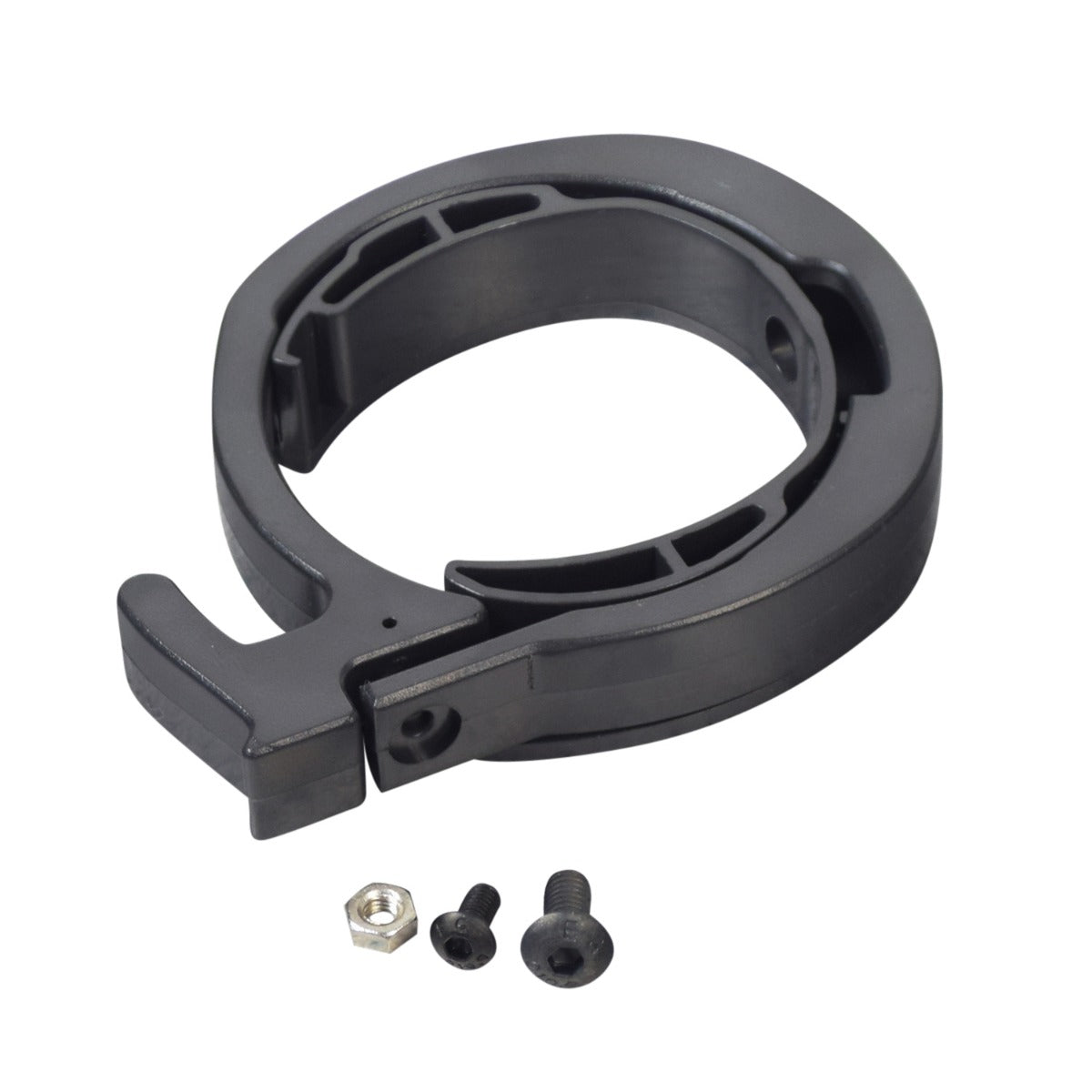 Limit Ring for the Ninebot MAX G30 Scooter: a black plastic ring with included screws and a nut, designed to secure the scooter's folding mechanism.