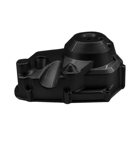 Black Right Side Engine Cover for TaoTao ATK125A, GK110, and Jeep Auto go-karts; black plastic with a round base and a center hole in the clutch area.