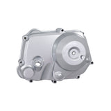 Silver Right Side Engine Cover for TaoTao ATK125A, GK110, & Jeep Auto Go-Karts, featuring numerous holes and a central opening, designed for automatic and reverse gear go-karts.