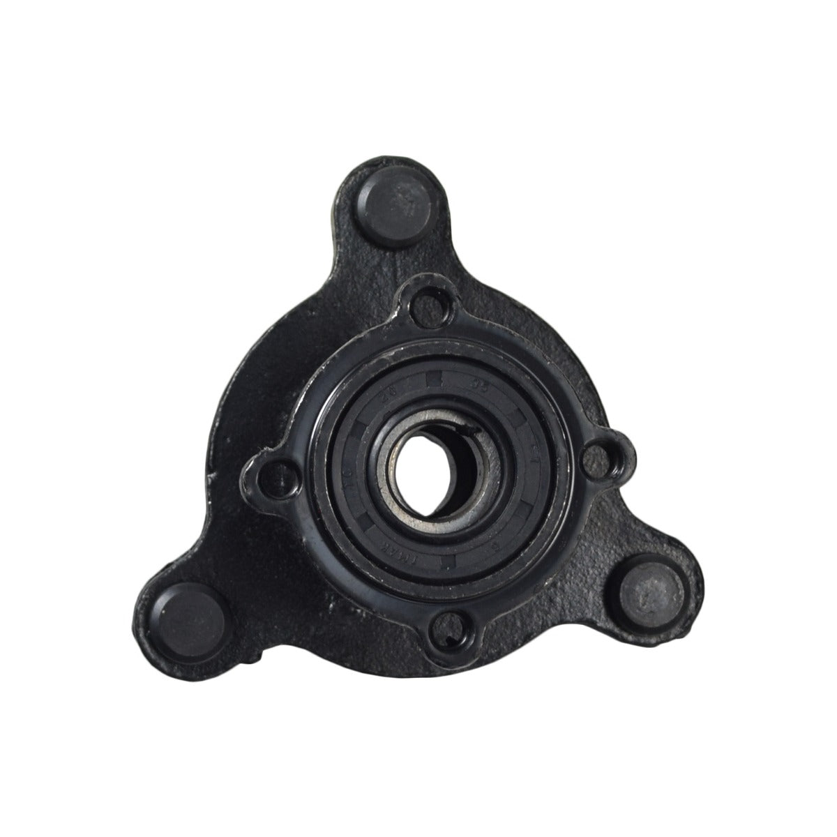 Front Wheel Hub with 8 mm Studs for TaoTao ATK125A & GK110 Go-Karts, featuring a black metal structure with a central hole and three evenly spaced studs.