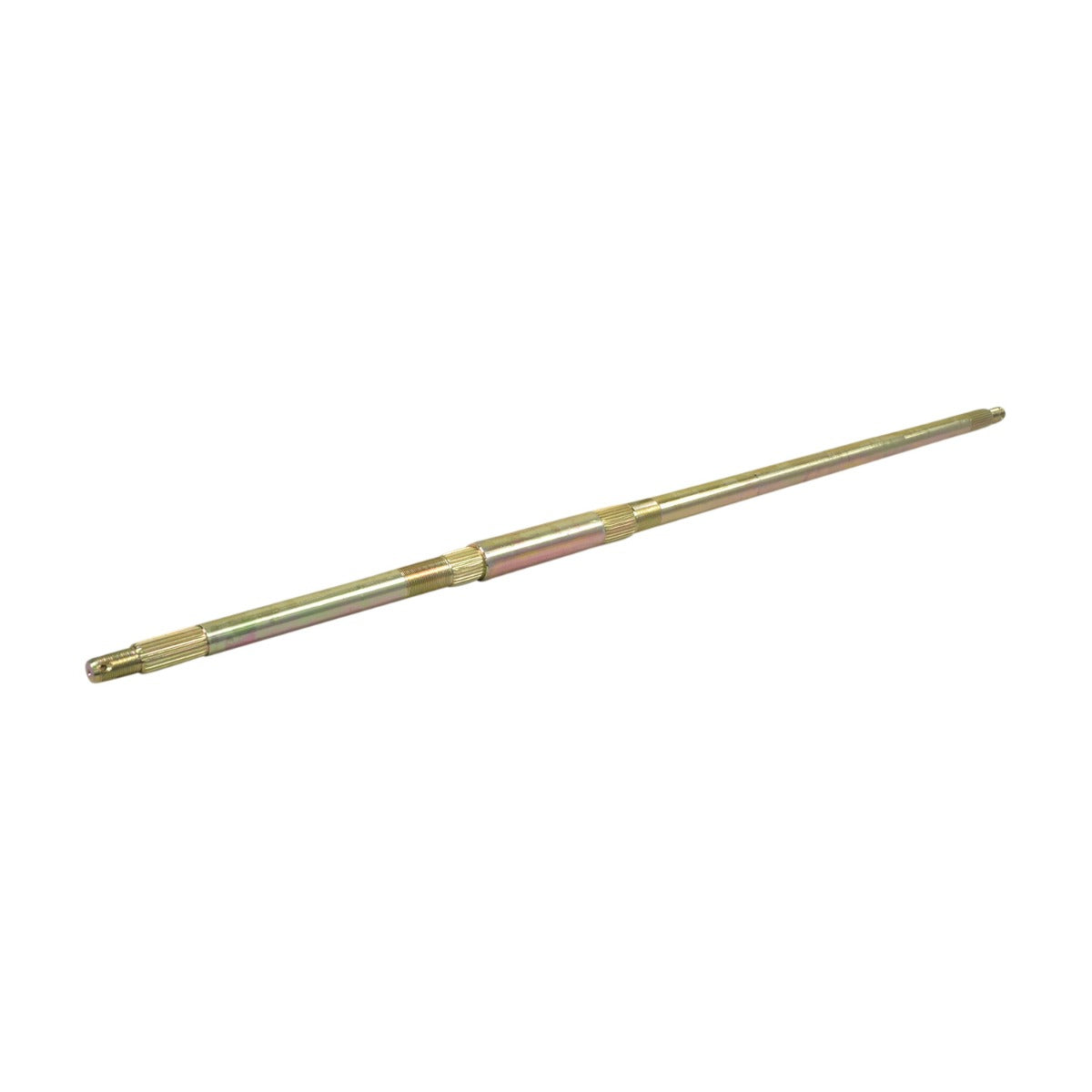 Rear Axle for TaoTao ATK125A & Jeep Auto Go-Karts, shown as a metal rod with threaded ends, suitable as an economical replacement for damaged go-kart axles.