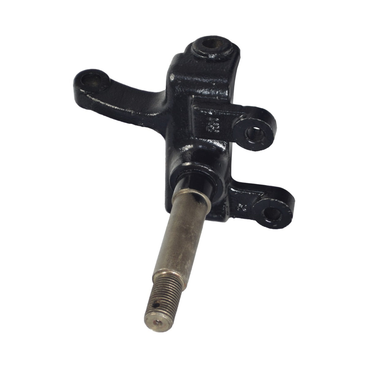 Steering Spindle for TaoTao ATK125A & Jeep Auto Go-Karts; a black metal object with a silver bolt and threaded shaft ends.