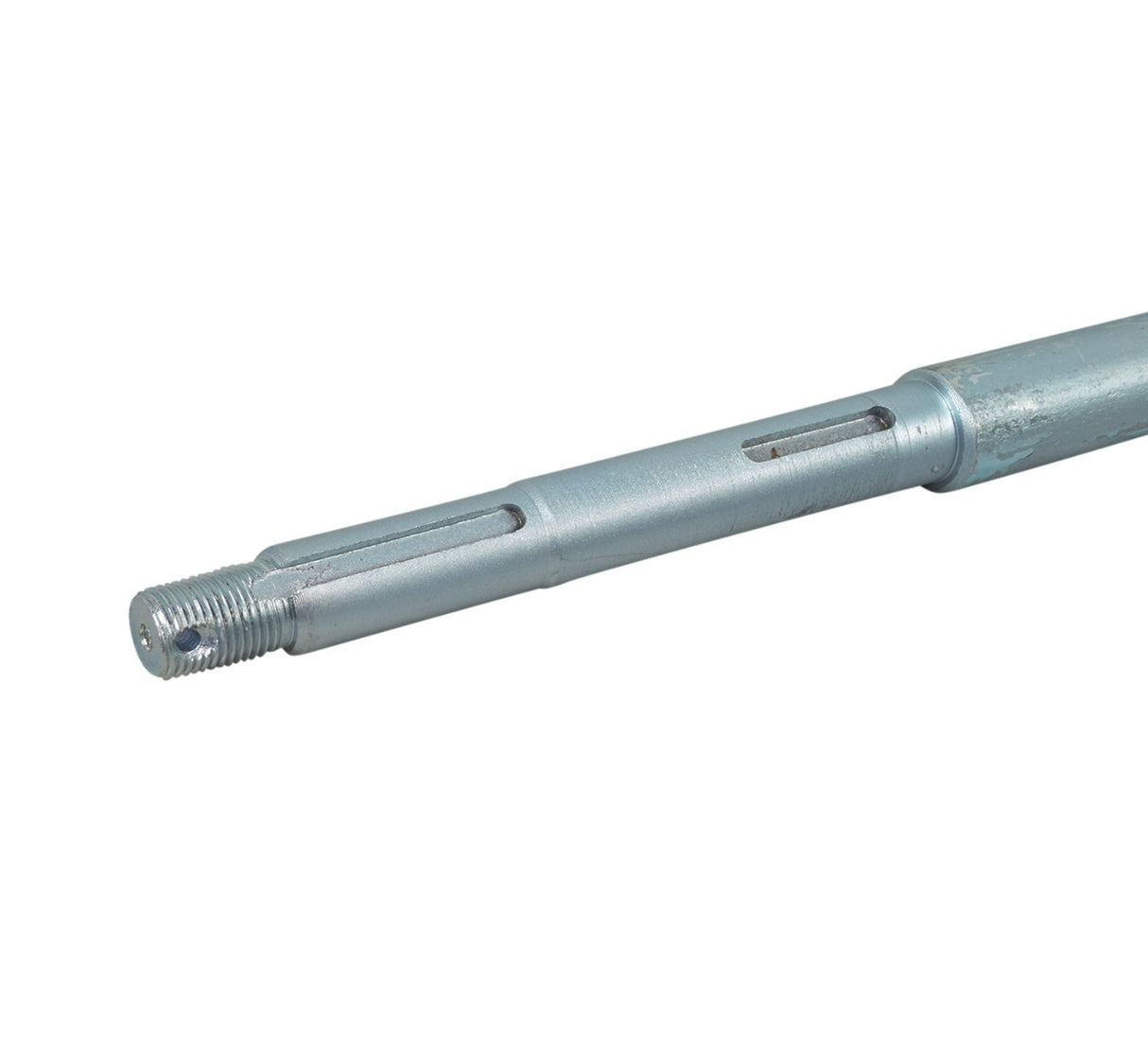 31-1/4 Rear Axle for Taotao EK80 & GK80 Go-Karts, showing a metal rod with screw threads and key slots on both ends, ideal for replacing damaged axles.