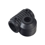 Steering Boot Dust Cover for the TaoTao GK110 Go-Kart, a black plastic object with multiple holes, designed to protect the go-kart's rack and pinion system by sealing the gears within its housing.