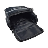 Insulated Handlebar Bag with Rain Cover & Carrying Strap for Bikes & Scooters; features multiple zippered compartments and a mesh pouch, ideal for storing essentials while riding, with reflective safety tape.