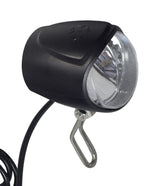 Headlight Assembly for Razor E-XR & E300 HDL Electric Scooters, featuring a close-up of the headlight with mounting clip, wire harness, and connector, essential for visibility in low light conditions.