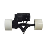 22 Volt 150 Watt Rear Motor, Truck, and Gearbox assembly for the RazorX Electric Skateboard featuring pre-installed ABEC5 608ZZ bearings, 51 mm white nylon wheels, and a sturdy axle truck.