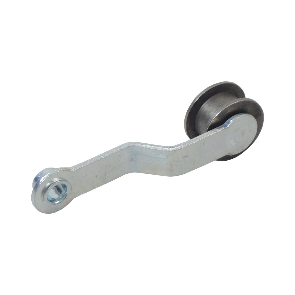 Chain Tensioner for the Razor EcoSmart Metro (V1+), featuring a sturdy metal roller with a black and silver pulley, crucial for maintaining chain tension and preventing it from falling off during rides.