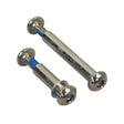 Wheel Axle Bolts for A2, A3, & A4 Razor Kick Scooters (Set of 2) - close-up of two metal screws with a blue strip, designed for front and rear axles.