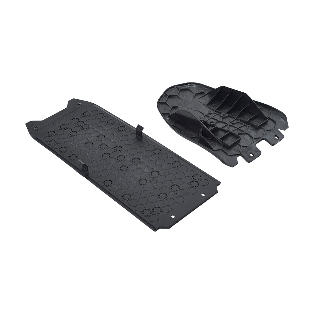 Green Deck Plate for the Razor Power Core E90 (Version 1) featuring a black plastic mat with holes and a textured surface, designed for enhanced grip while riding.