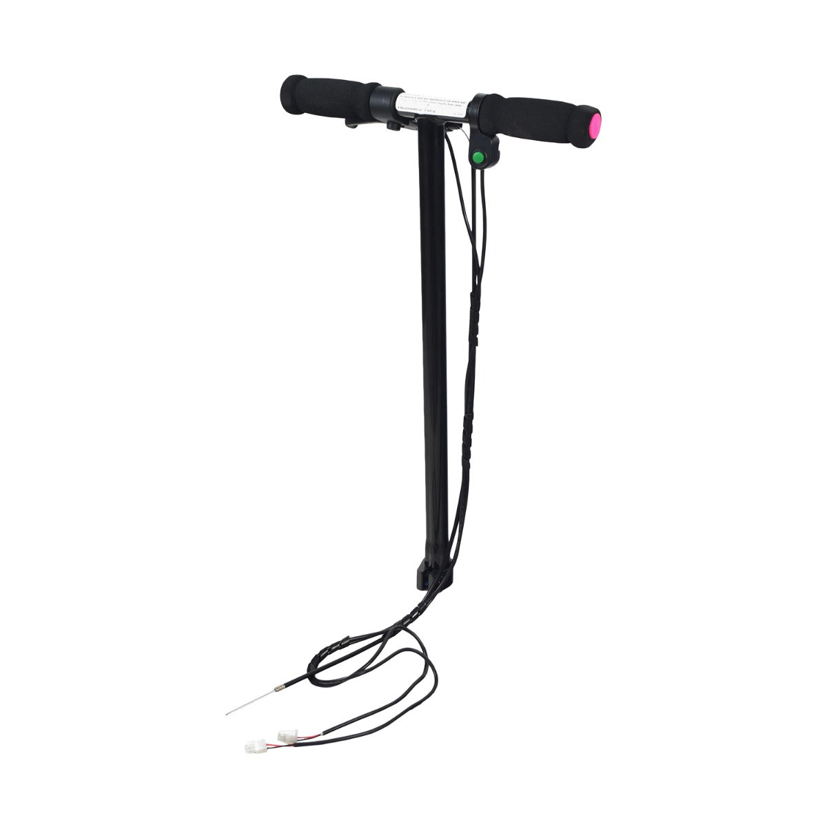 Black & Pink Handlebar Assembly for the Razor Power Core E90 (V2+), featuring black handlebars with pink accents, soft foam grips, an electric throttle on the right, and a brake lever on the left.