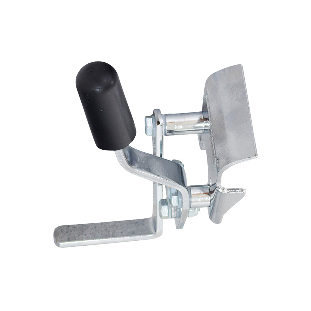 Invacare Style Wheel Lock for Wheelchairs with Detachable Armrests (Set of 2) featuring a close-up of a metal lever with a black handle designed for easy mounting next to the wheel.