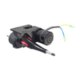 125 Watt Motor, Rear Truck & Axle for the RazorX Cruiser & Longboard Electric Skateboards, featuring a close-up of the black electric motor with several colored wires and a red wheel.